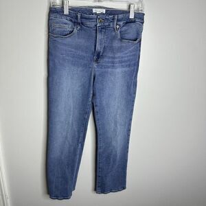 Women's Good American Size 6/28 High‎ Rise Straight Leg Crop Jeans Stretch